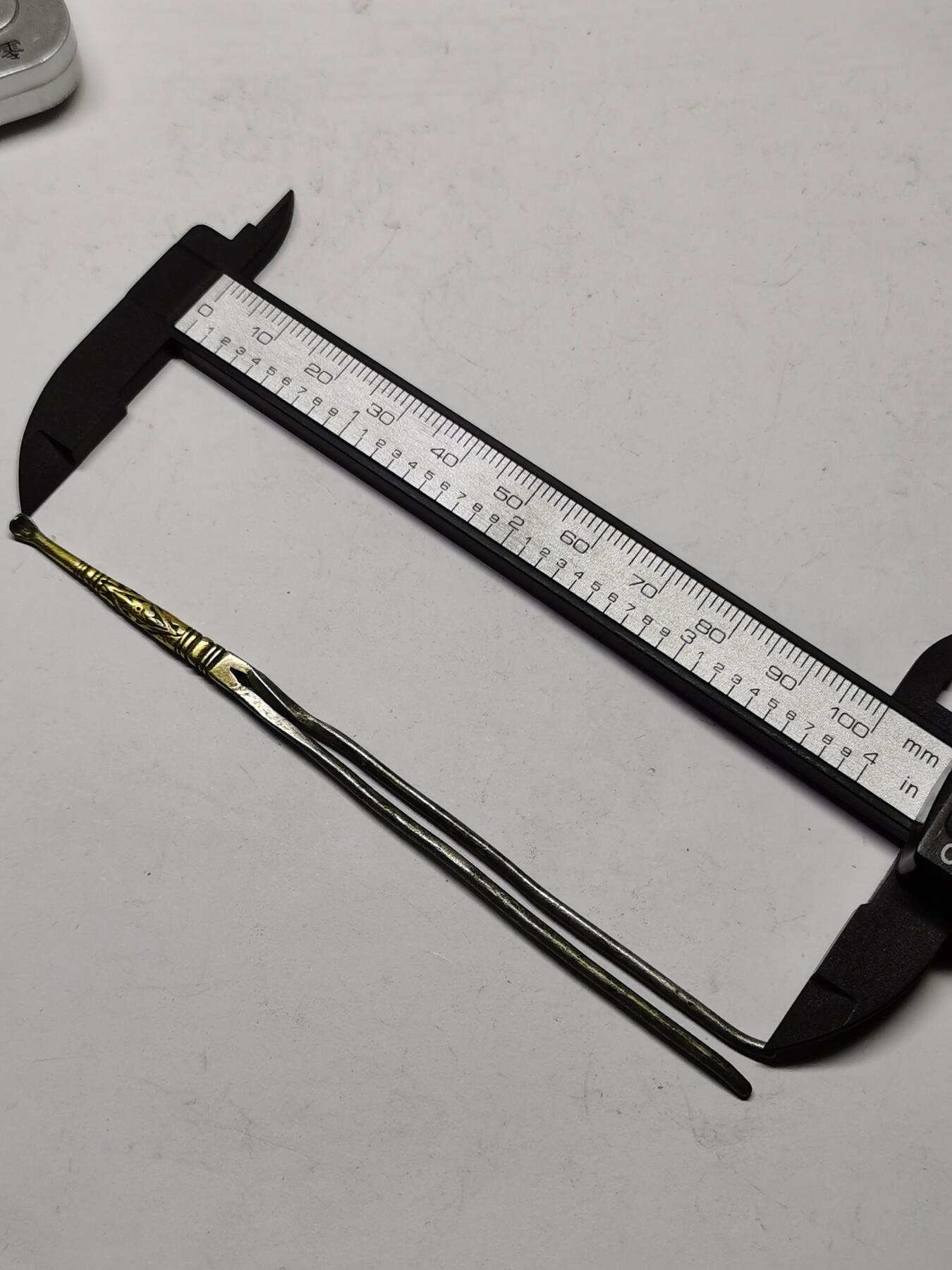 杂件专场88期 清代老银鎏金发簪耳勺