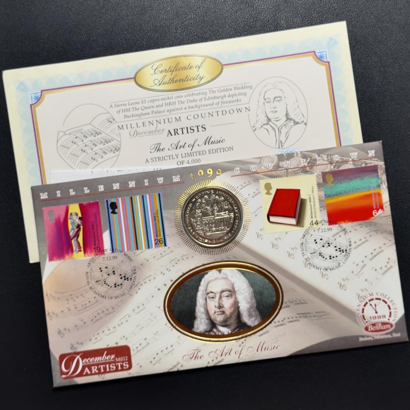 ＜小葵钱铺＞第67期·克朗币·银币场·满200包邮，不寄存·12月15日发货 〈邮币封〉塞拉利昂1997年金婚纪念日1元克朗型纪念币