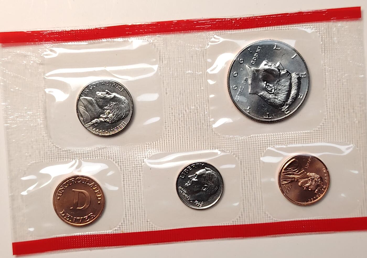 布加迪🐬～世界钱币(上海)🌾第 264 期 /  各国套币和散币 美国🇺🇸 1999年 4枚+1枚造币厂章