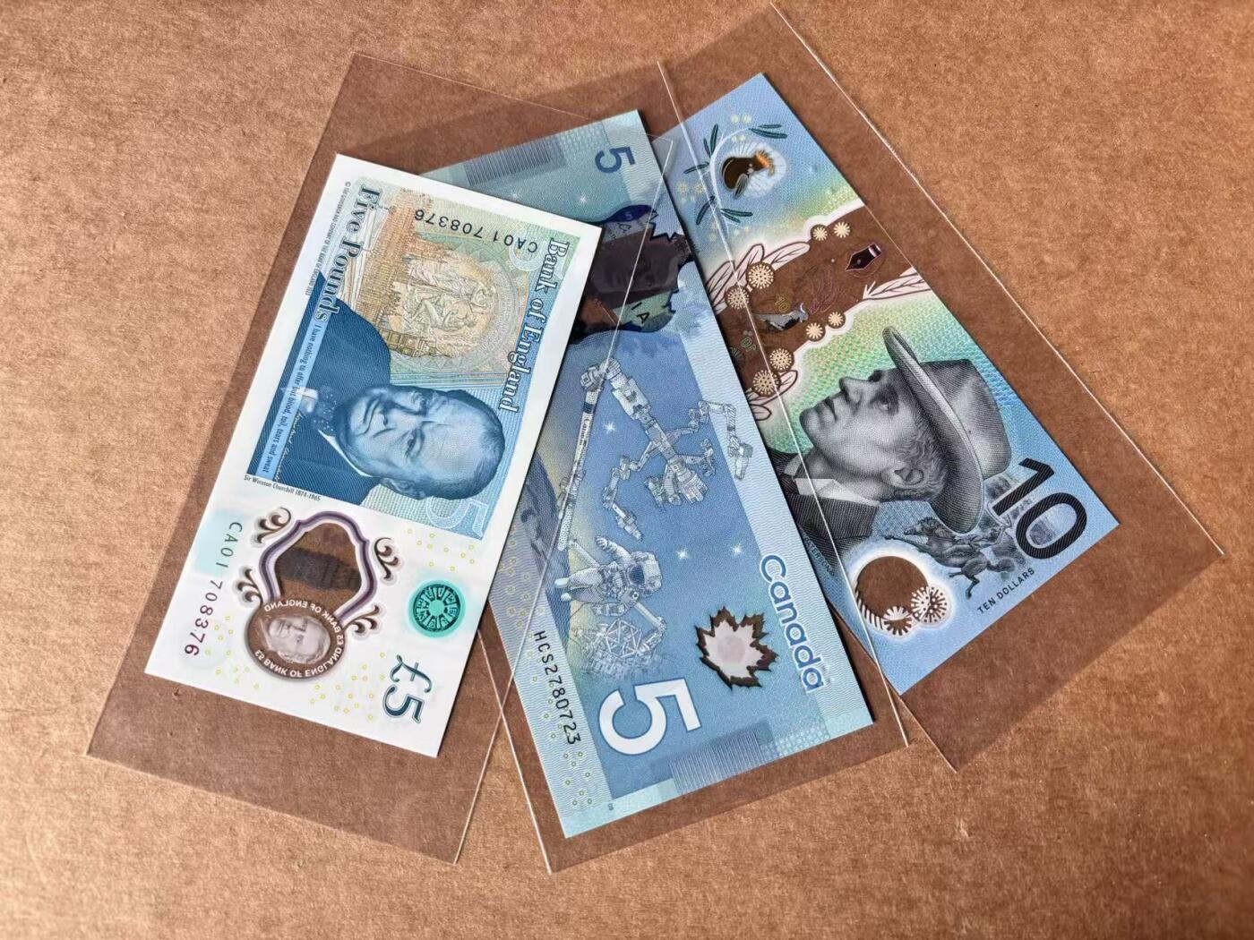 【Blue Auction】世界纸币精拍第762期——18级TOP拍卖/信誉/品质/专业/高效💫 【一组3张 含CA01首发冠】英国 2024年5镑&加拿大5元&澳大利亚10元 全新UNC