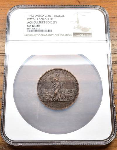 凡希社世界钱币微拍月度大拍（2025/12） - 1922英国兰开斯特农业协会纪念铜章NGC-MS63