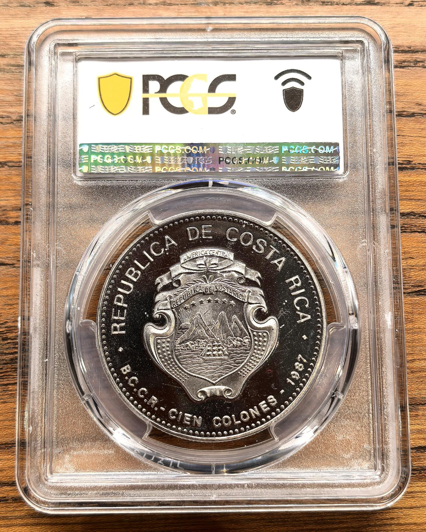 凡希社世界钱币微拍月度大拍（2025/12） 1987哥斯达黎加总统Arias纪念1000C大银PCGS-PR68DCAM