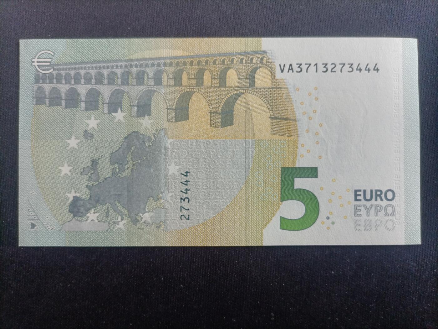 【游宝拍卖】乙巳蛇年94期 周六集拍 欧盟-5欧元【2013版 豹子号 全新UNC-】