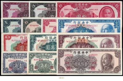 华艺国际2025年秋季拍卖会 钱币专场 - 民国时期中央银行银元及金圆券一组二十一枚