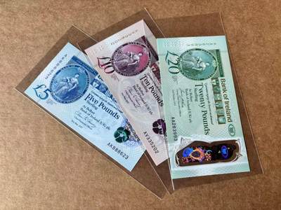 【Blue Auction】世界纸币精拍第762期——18级TOP拍卖/信誉/品质/专业/高效💫 - 【一组3张 含AA冠无47】爱尔兰 2017年5-20镑 全新UNC