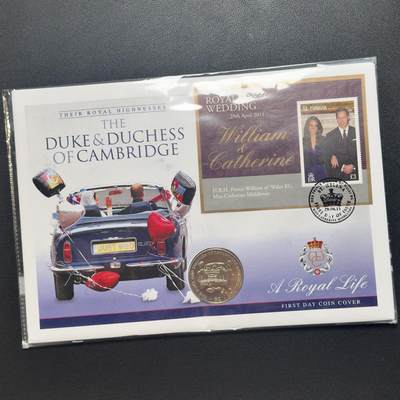 ＜小葵钱铺＞第67期·克朗币·银币场·满200包邮，不寄存·12月15日发货 - 〈邮币封〉英属印度洋2011年皇家婚礼·阿斯顿马丁沃兰特2镑克朗型纪念币