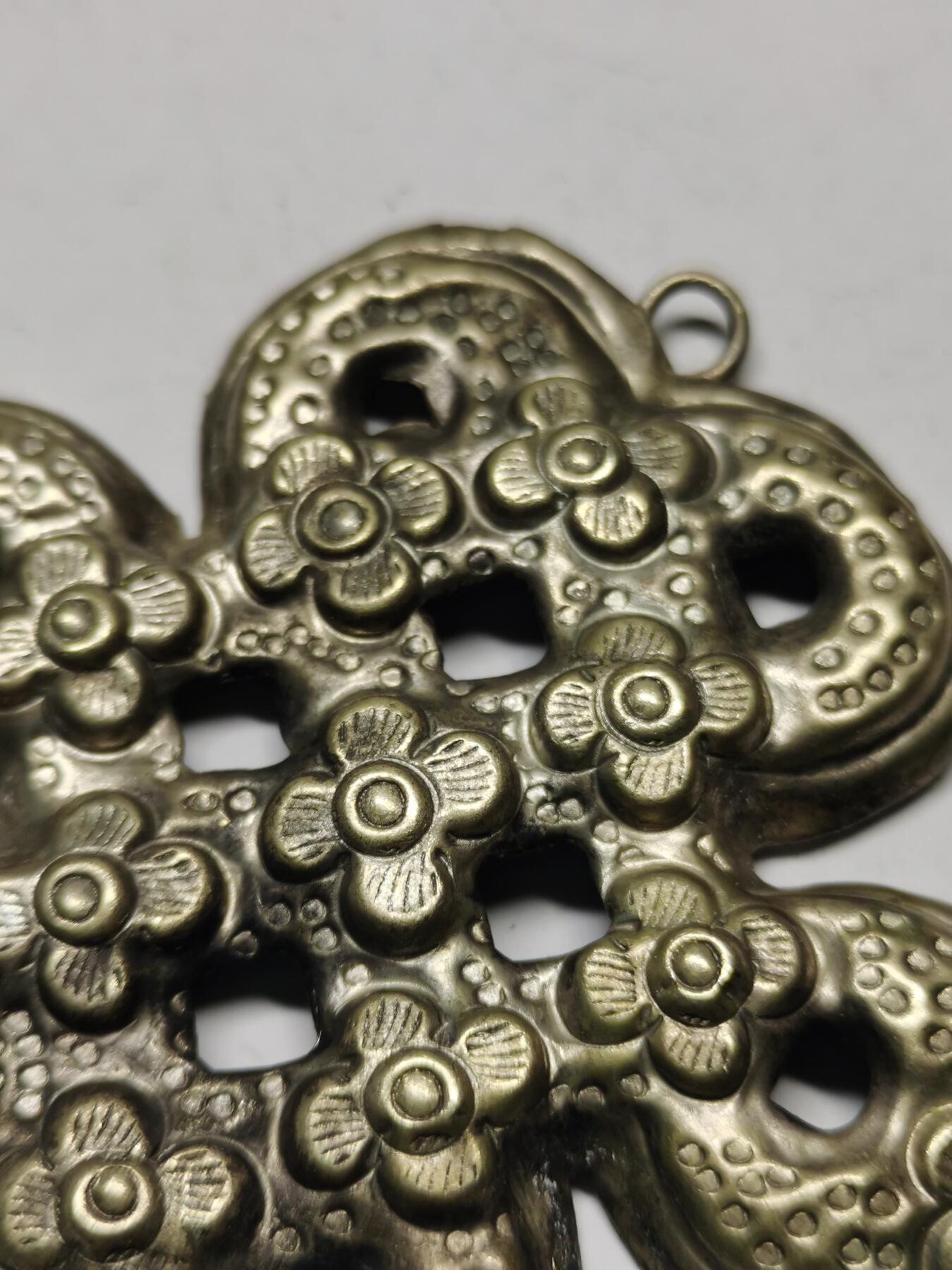 杂件专场88期 清末民国老银梅花同心结