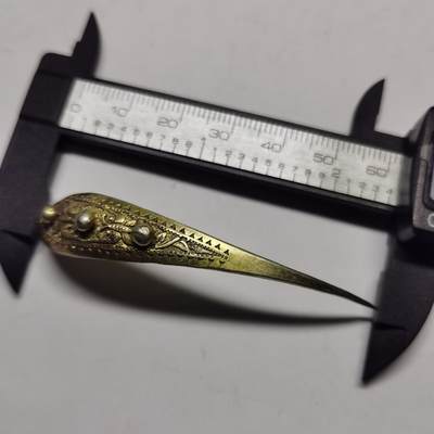 杂件专场88期 - 清代老银鎏金蝶恋花精美花纹发簪