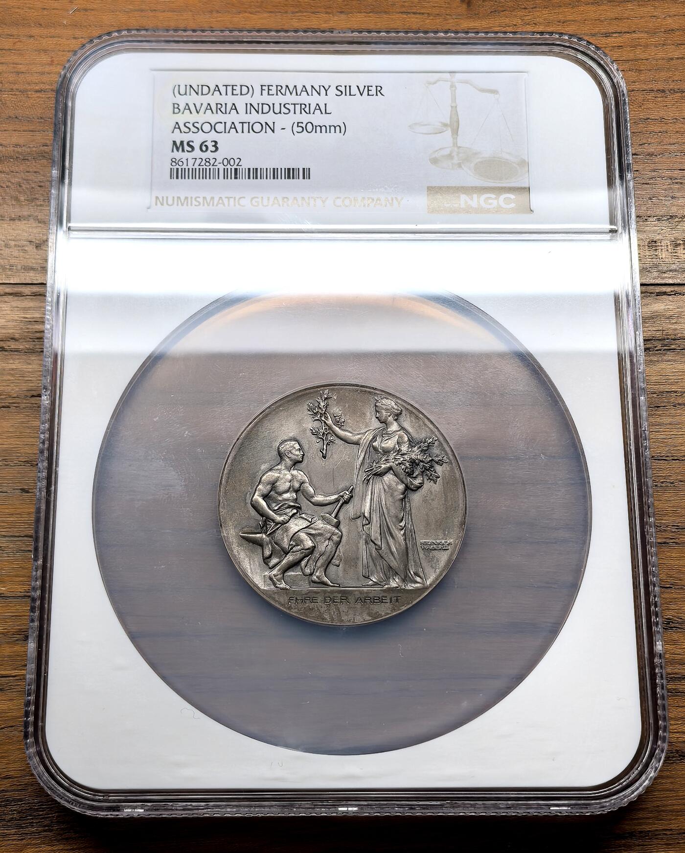 凡希社世界钱币微拍月度大拍（2025/12） 十九世纪德国巴伐利亚产业联合会纪念银章NGC-MS63