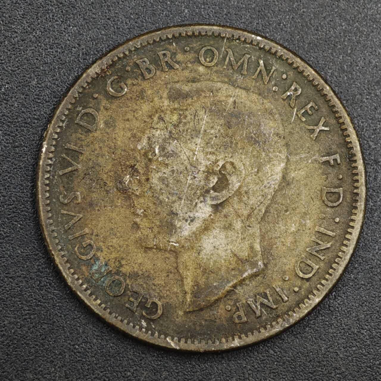 【淘币小摊】实时拍第八百二十六拍   散币场   满百包邮可预留二周 每周一统一发货   澳大利亚1947年乔治六世弗洛林银币