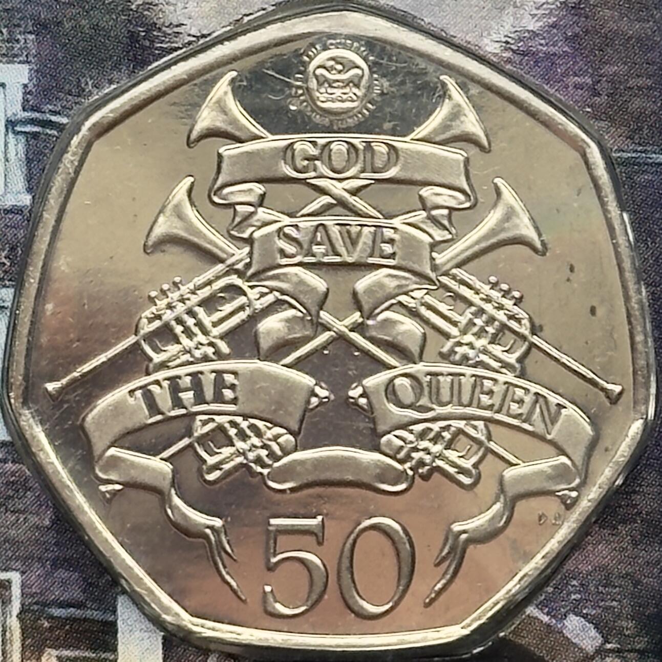 ＜小葵钱铺＞第67期·克朗币·银币场·满200包邮，不寄存·12月15日发货 南乔治亚岛和南桑威奇群岛2022年女王白金禧年卡装50便士纪念币