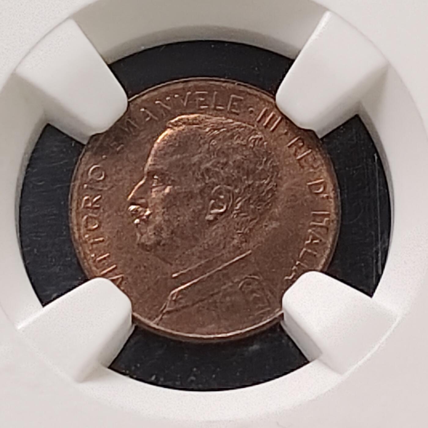 【全场包邮】纯粹捡漏拍487场（免费代拍第24场） 意大利1916年1分铜币-NGC MS63 RB