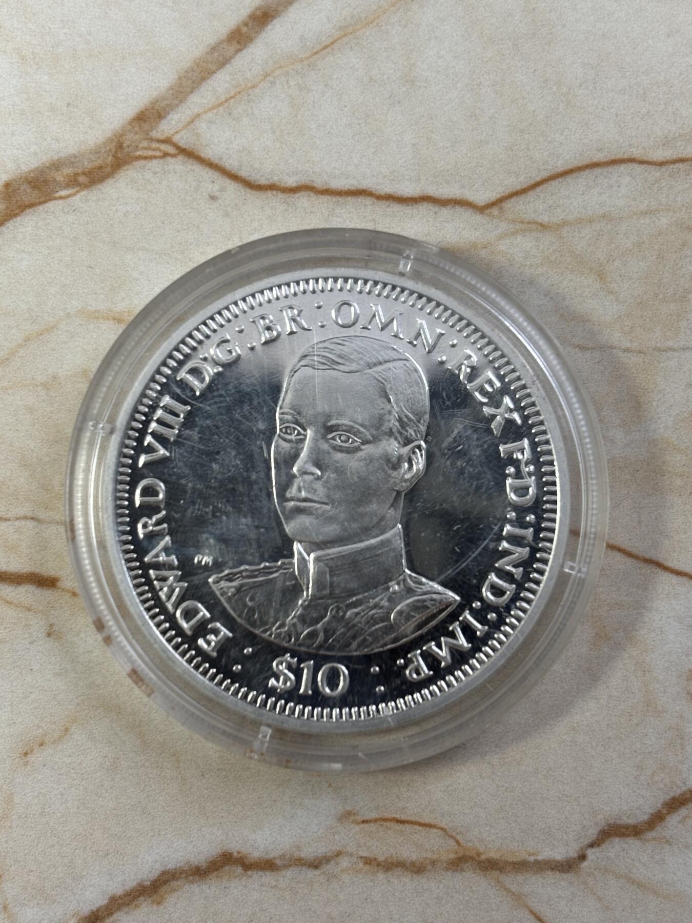 第185期拍卖 英属维尔京2006年爱德华八世精制银币，925银，28.28克，有氧化【银价378】