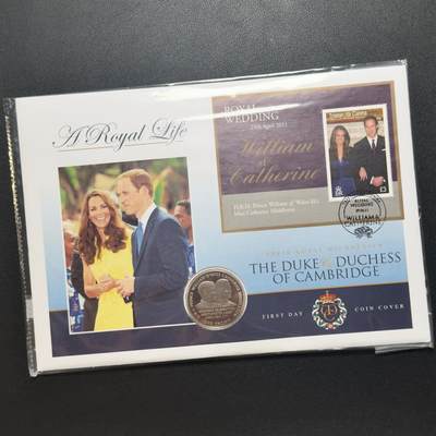 ＜小葵钱铺＞第67期·克朗币·银币场·满200包邮，不寄存·12月15日发货 - 〈邮币封〉直布罗陀2011年皇家婚礼1克朗纪念币