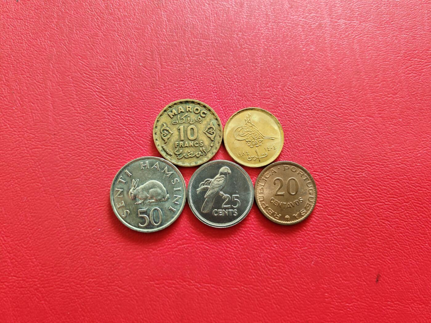 【云涧收藏】第八十三场 非洲散币5枚（法属摩洛哥、埃及、塞舌尔、坦桑尼亚、葡属莫桑比克）