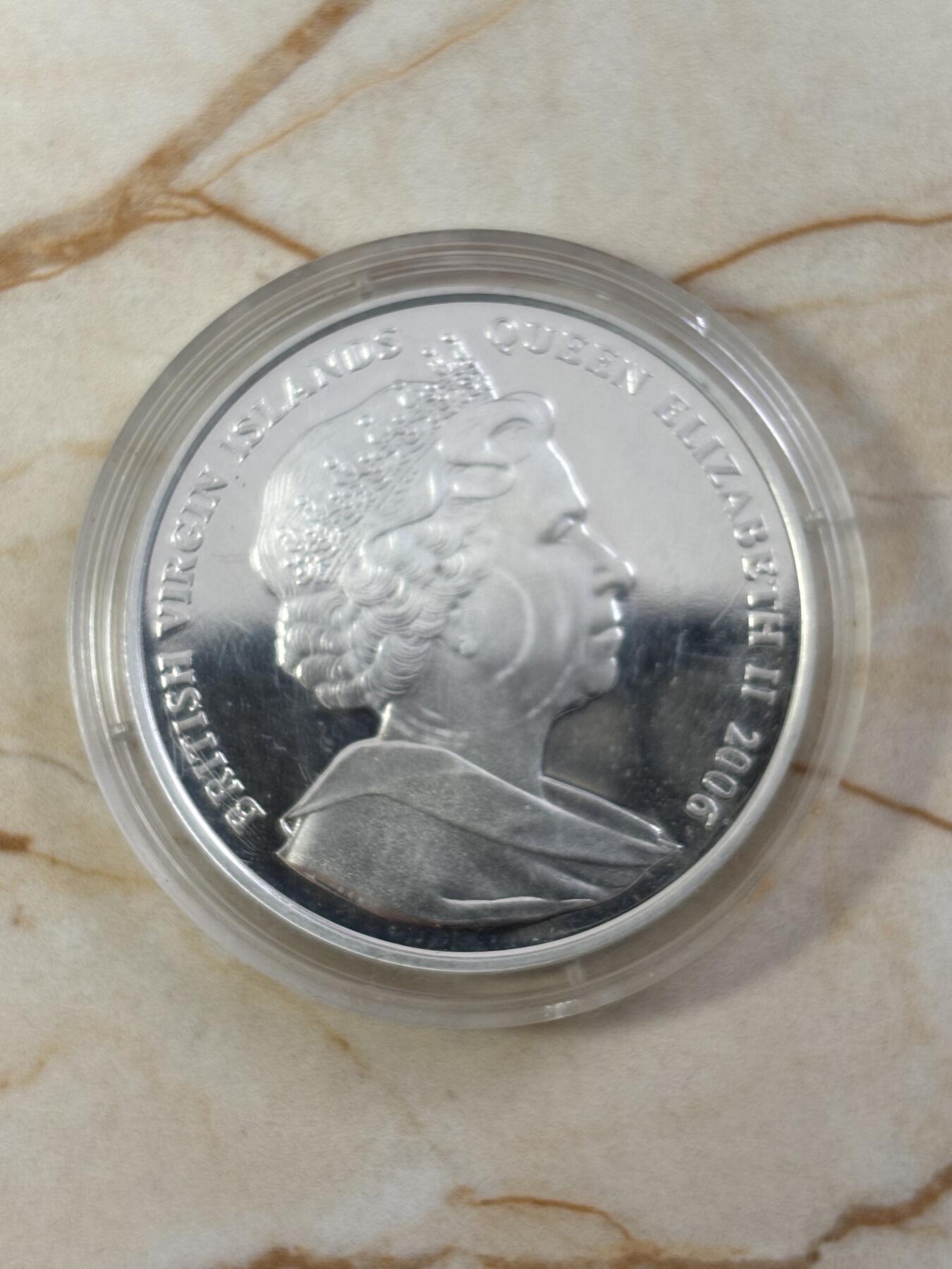 第185期拍卖 英属维尔京2006年爱德华八世精制银币，925银，28.28克，有氧化【银价378】