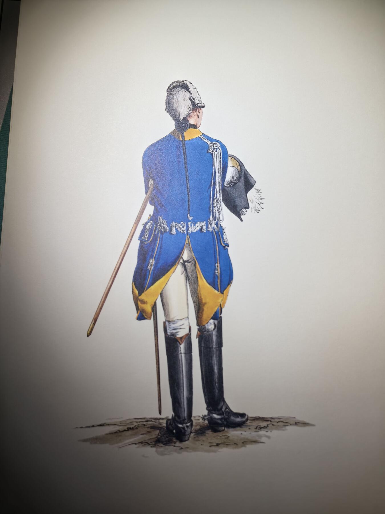 盛世勋华——号角文化勋章邮票专场拍卖第293期 大尺寸手绘图卡 普鲁士王国第11龙骑兵团军官 大A4尺寸 翻印自1851年出版《腓特烈大帝的军队》一书