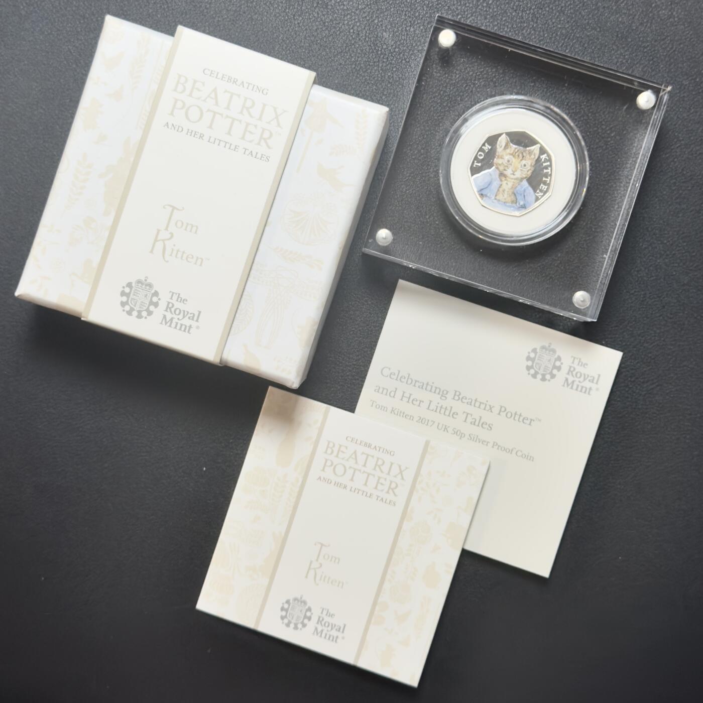 ＜小葵钱铺＞第67期·克朗币·银币场·满200包邮，不寄存·12月15日发货 〈原盒·证书〉英国2017年汤姆小猫50便士精制纪念银币