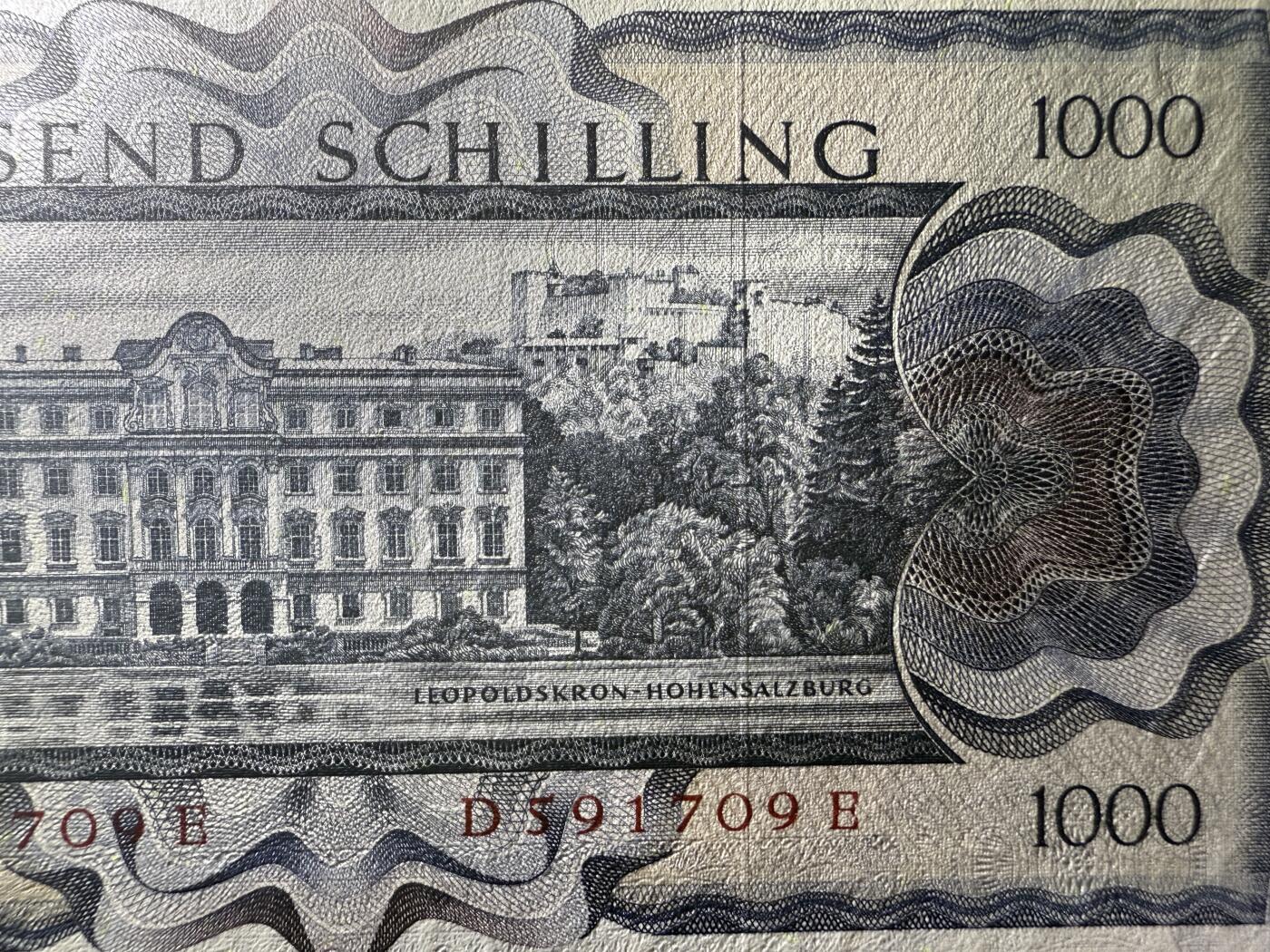 《艾美收藏》第224期-12.14周日外币超白金场 奥地利1000先令 UNC 1966年 奥地利女作家苏特纳 原票好品 无4