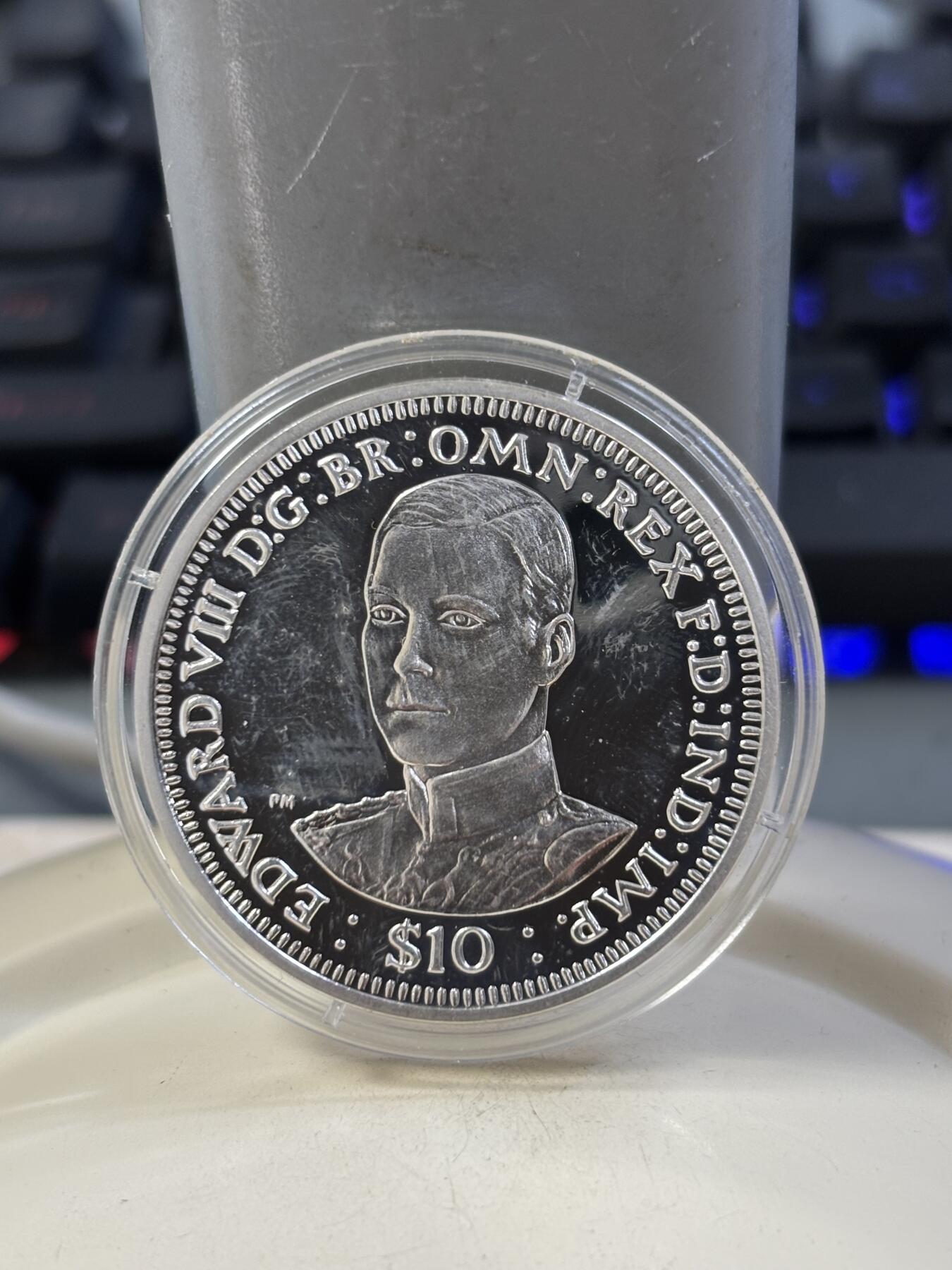 第185期拍卖 英属维尔京2006年爱德华八世精制银币，925银，28.28克，有氧化【银价378】