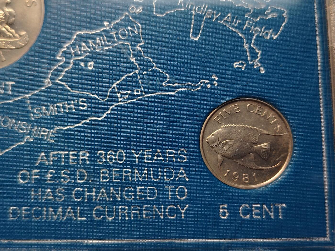 布加迪🐬～世界钱币(上海)🌾第 264 期 /  各国套币和散币 百慕大🇧🇲 1970～1981年 5枚盒装币