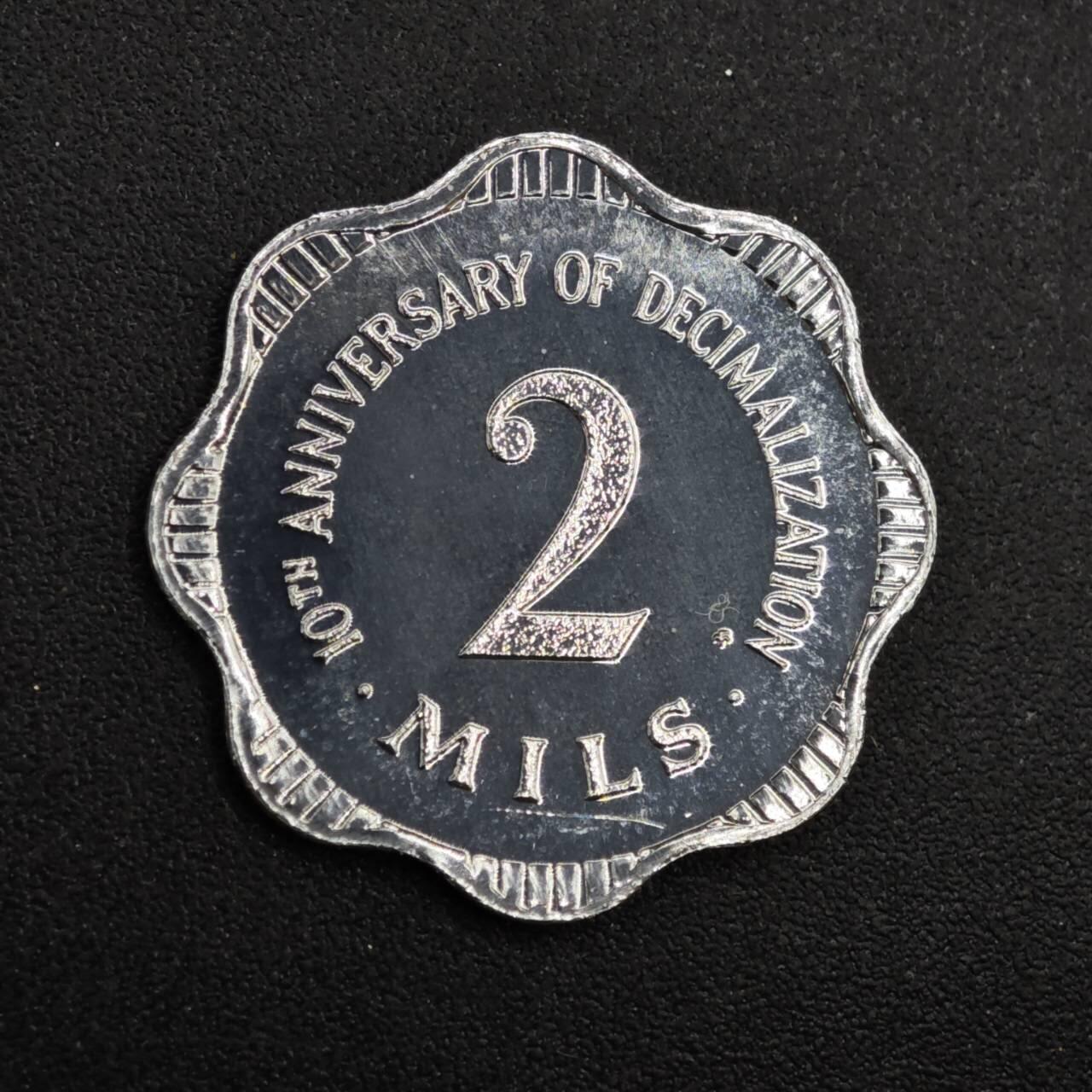 【淘币小摊】实时拍第八百二十六拍   散币场   满百包邮可预留二周 每周一统一发货   马耳他1982年十进制10周年2米尔精制铝币