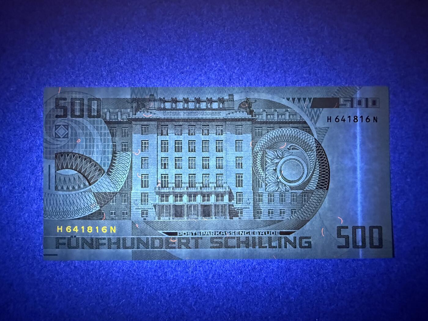 《艾美收藏》第224期-12.14周日外币超白金场 奥地利500先令 UNC 1985年 奥地利建筑师瓦格纳 原票好品