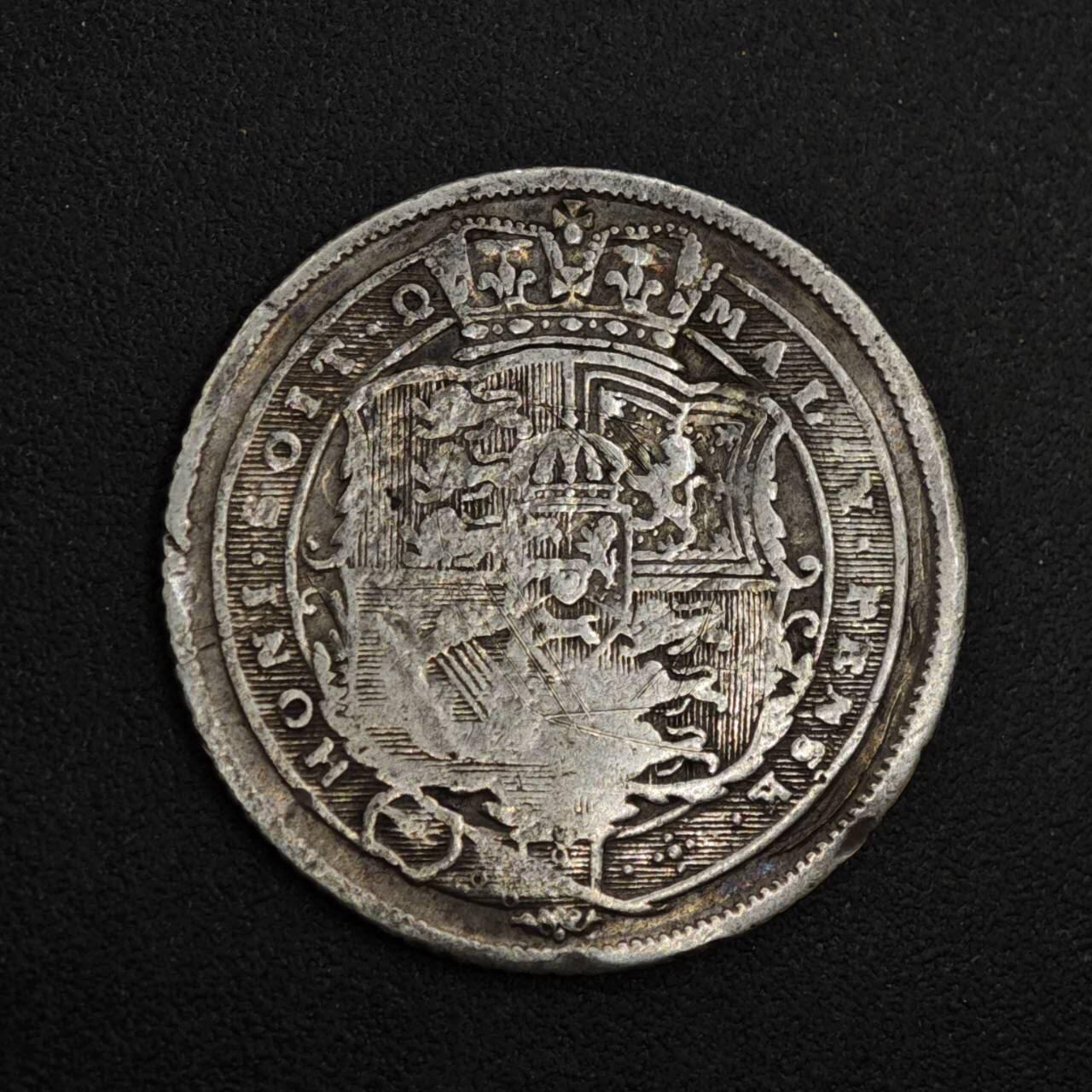 【淘币小摊】实时拍第八百二十六拍   散币场   满百包邮可预留二周 每周一统一发货   英国1819年乔治三世6便士银币