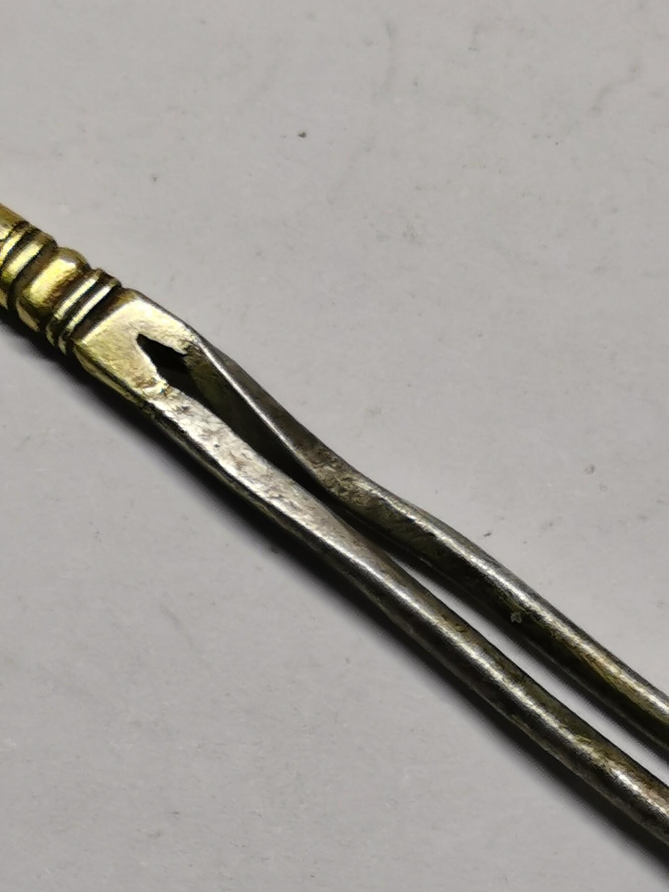 杂件专场88期 清代老银鎏金发簪耳勺