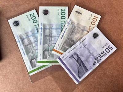 【Blue Auction】世界纸币精拍第762期——18级TOP拍卖/信誉/品质/专业/高效💫 - 【一组4张】丹麦 50-200克朗 全新UNC