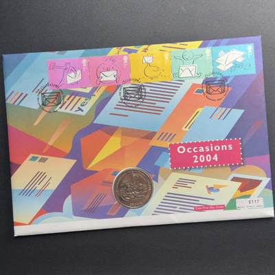 ＜小葵钱铺＞第67期·克朗币·银币场·满200包邮，不寄存·12月15日发货 - 〈邮币封〉马恩岛1995年现代世界发明·圆珠笔·拉兹洛比罗1克朗纪念币