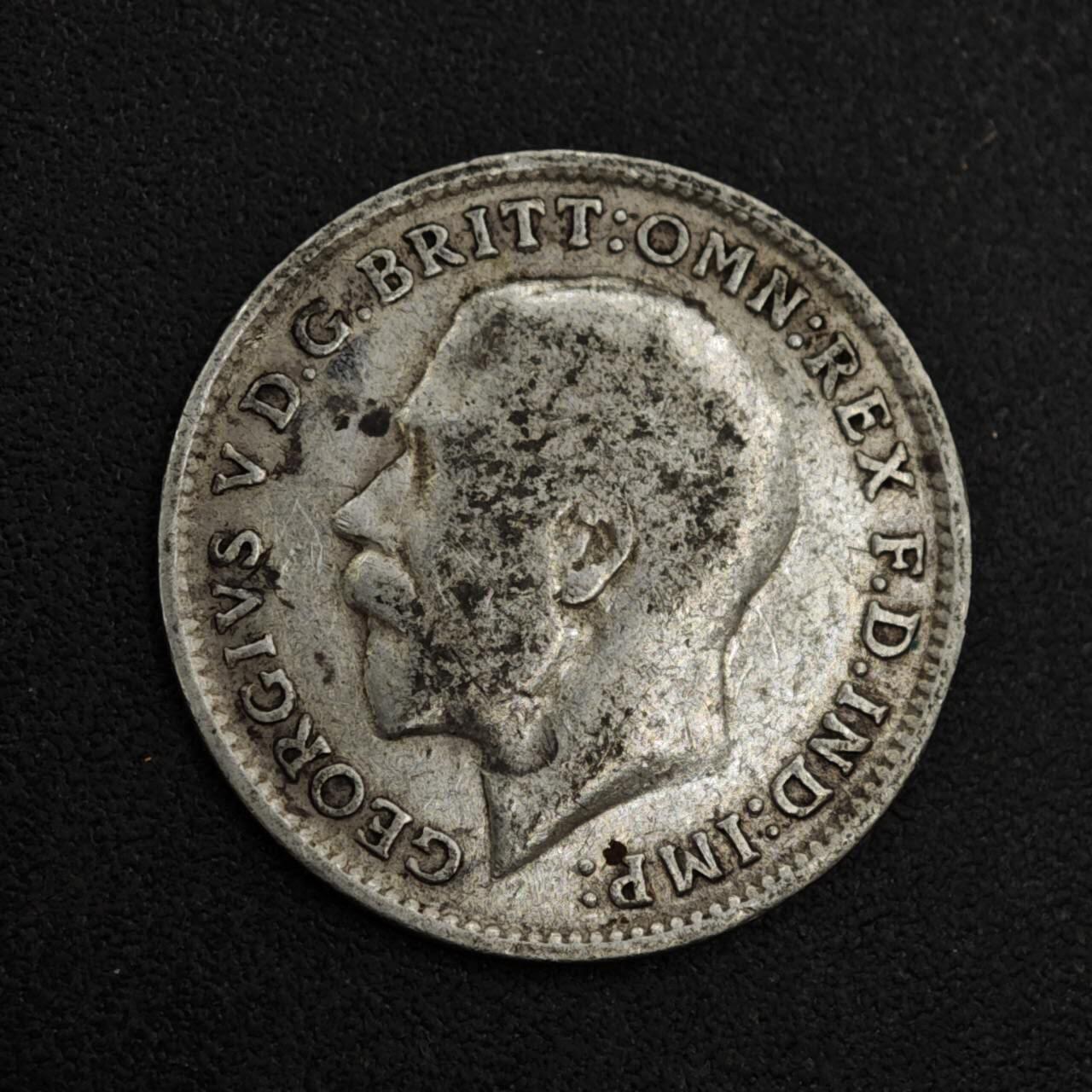 【淘币小摊】实时拍第八百二十六拍   散币场   满百包邮可预留二周 每周一统一发货   英国1916年乔治五世3便士银币