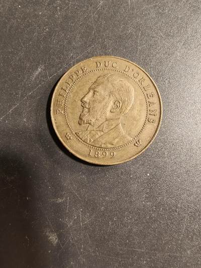 老王徽章第169期 - 法国奥尔良公爵菲利普（1869-1926）纪念铜章     菲利普为法国奥尔良王室派系的直接继承人     直径30mm.    重量7.9g