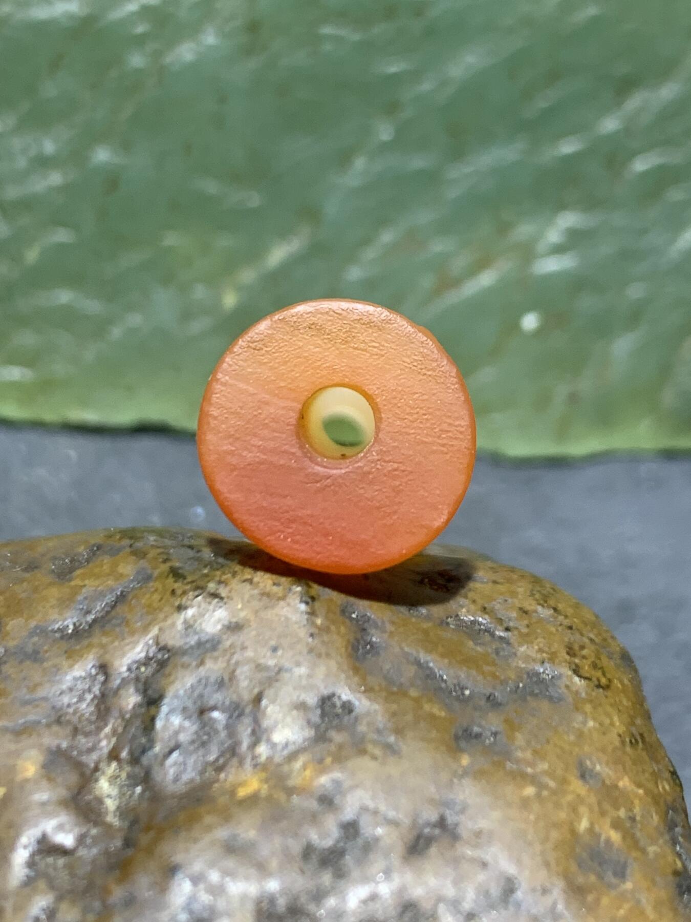 精美亚光高玉化风化纹糖果玛瑙竹节一颗