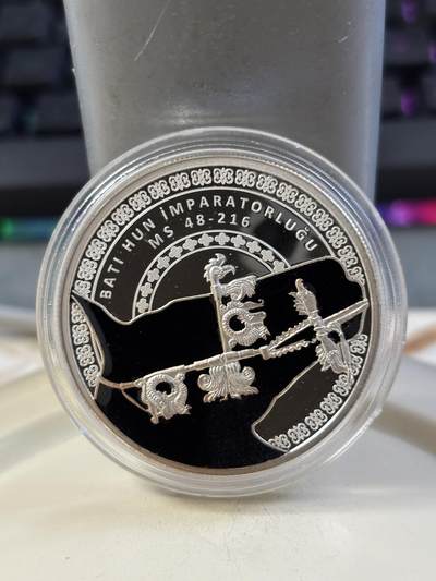 第185期拍卖 - 土耳其2021年伟大的匈奴帝国1盎司彩色珐琅银币，925银，1盎司，发行3000枚