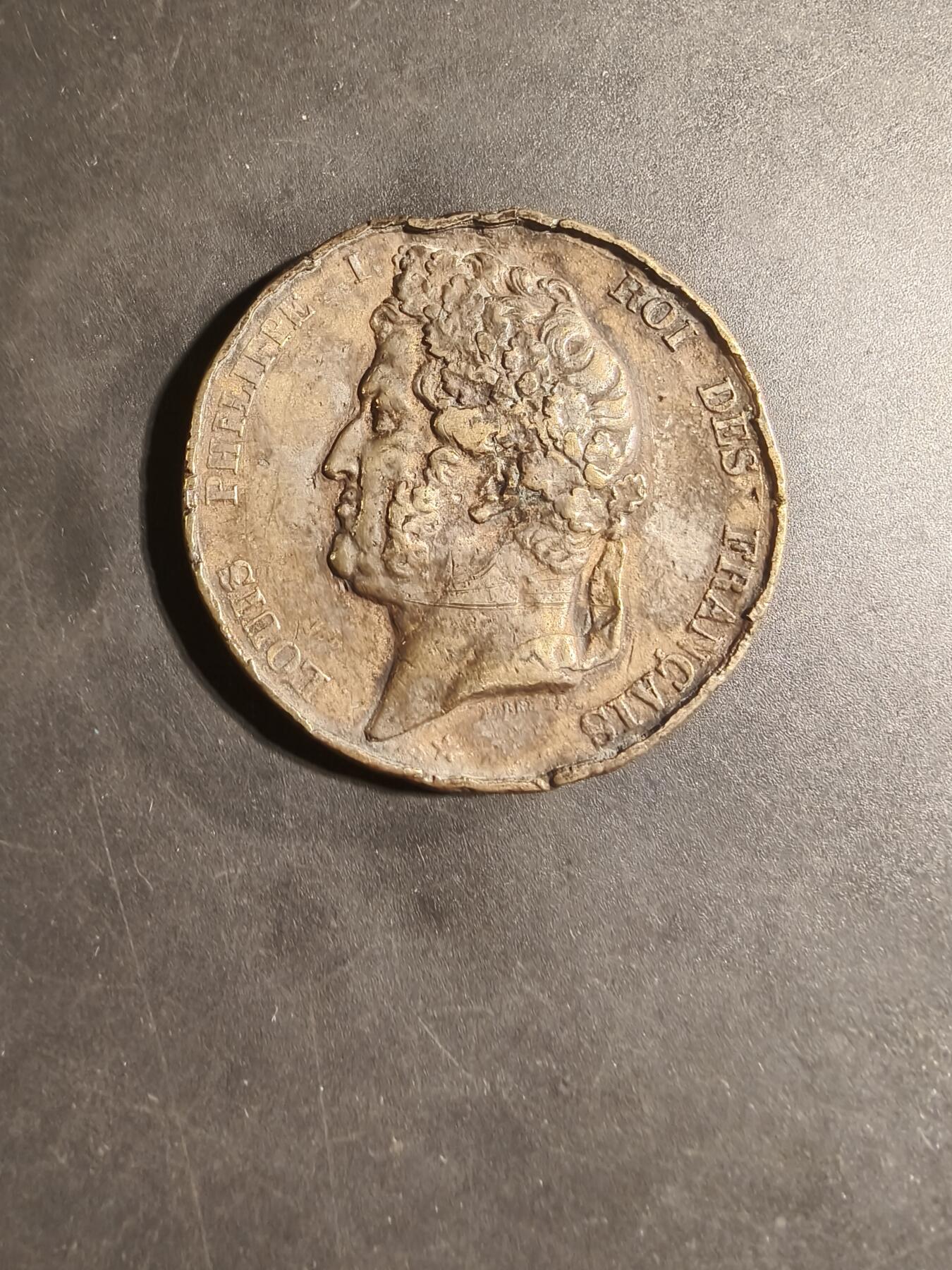 老王徽章第169期 法国路易菲利普一世大铜章     直径50mm.    重量55.4g