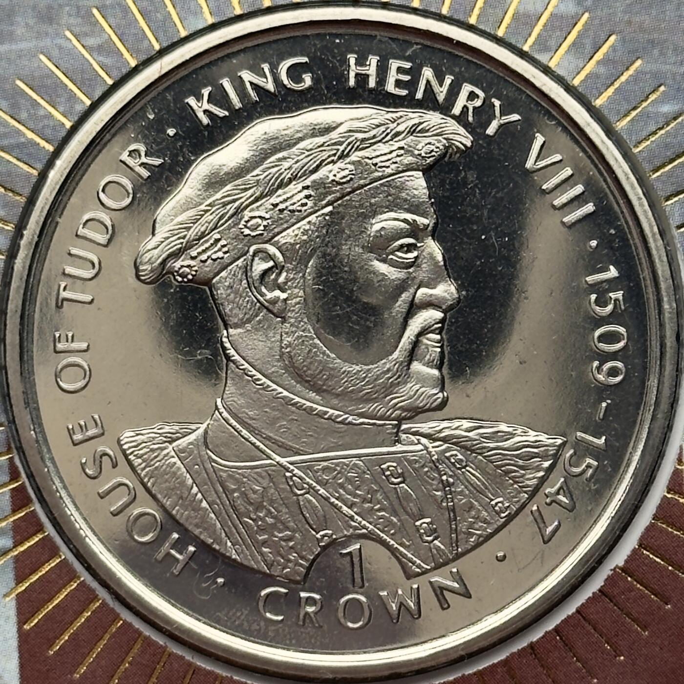 ＜小葵钱铺＞第67期·克朗币·银币场·满200包邮，不寄存·12月15日发货 〈邮币封〉直布罗陀1999年英国国王和王后·亨利八世1克朗纪念币