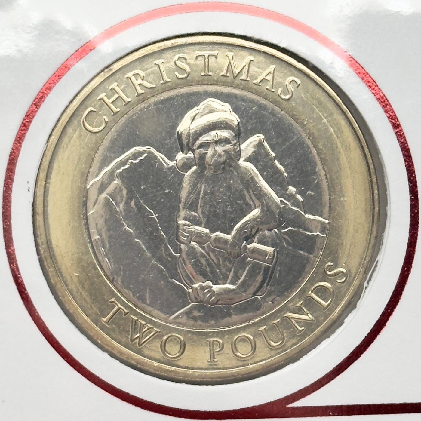 ＜小葵钱铺＞第67期·克朗币·银币场·满200包邮，不寄存·12月15日发货 〈邮币封〉直布罗陀2021年圣诞节·巴巴里猕猴2镑纪念币