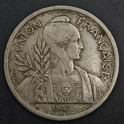 【淘币小摊】实时拍第八百二十六拍   散币场   满百包邮可预留二周 每周一统一发货   - 法属印支1947年1皮阿斯特镍币