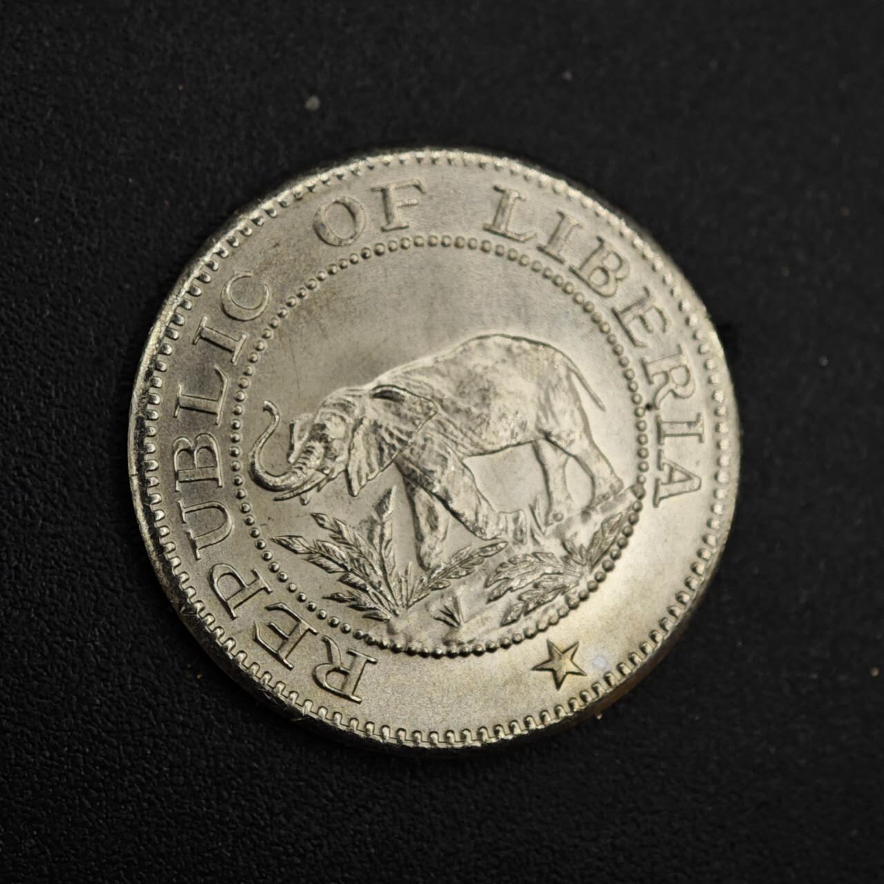 【淘币小摊】实时拍第八百二十六拍   散币场   满百包邮可预留二周 每周一统一发货   利比里亚1984年5分镍币