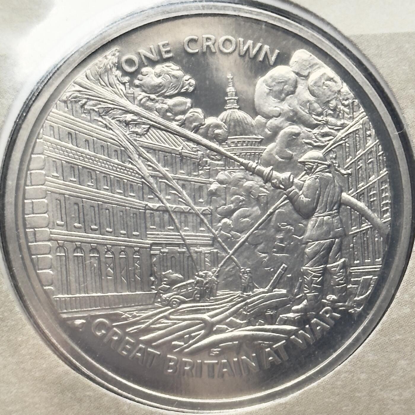 ＜小葵钱铺＞第67期·克朗币·银币场·满200包邮，不寄存·12月15日发货 〈邮币封〉直布罗陀2010年战争中的英国·伦敦消防员1克朗纪念币