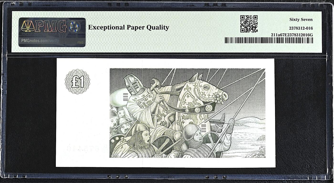 《艾美收藏》第224期-12.14周日外币超白金场 苏格兰1镑 PMG67E 1982年克莱斯戴尔银行 亚军分