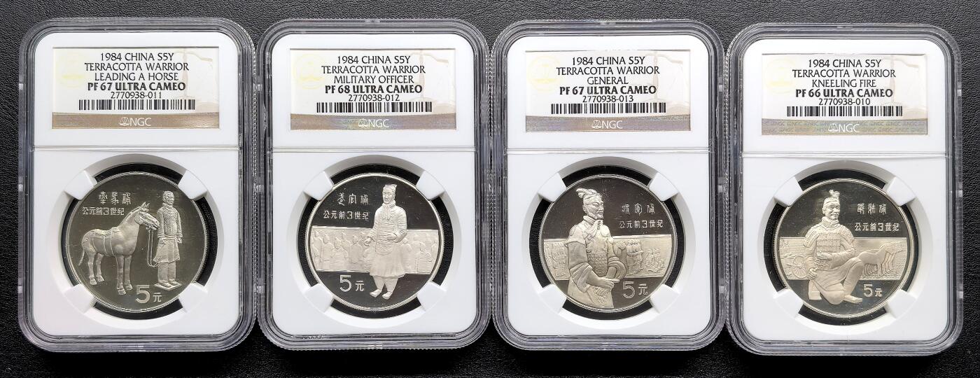 凡希社世界钱币微拍月度大拍（2025/12） 1984中国历史人物兵马俑四枚一组NGC-PF66/67/67/68