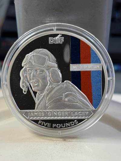 第185期拍卖 - 泽西2010年不列颠之战彩色人物纪念银币，925银，28.28克【银价378】