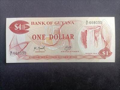 【游宝拍卖】乙巳蛇年95期 周二集拍 - 圭亚那-10元【金马号 全新UNC-】