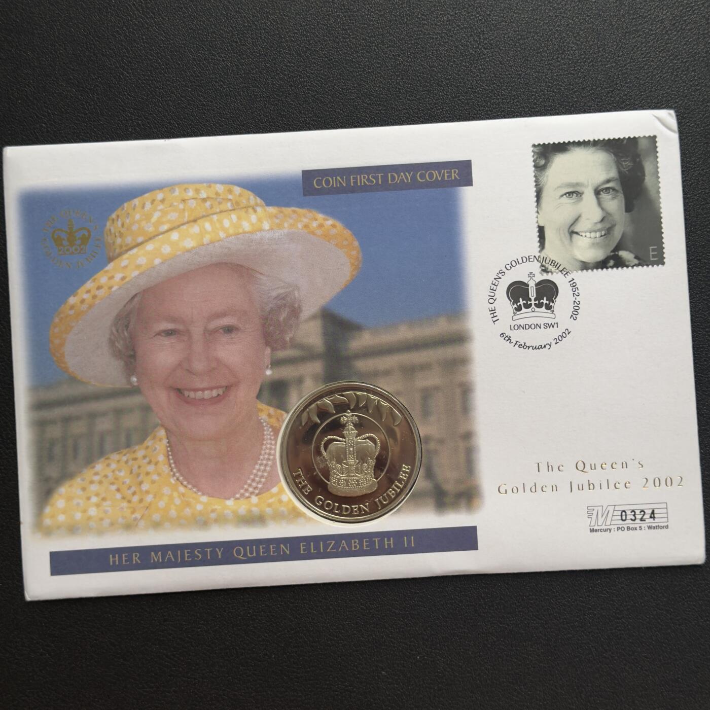 ＜小葵钱铺＞第67期·克朗币·银币场·满200包邮，不寄存·12月15日发货 〈邮币封〉福克兰群岛2002年女王金禧纪念·皇冠50便士克朗型纪念币