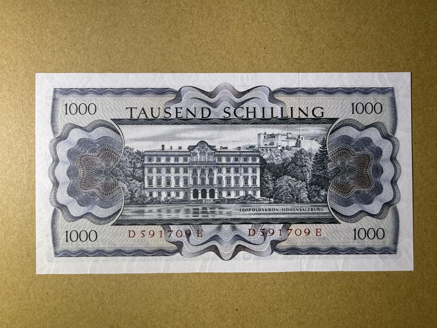 《艾美收藏》第224期-12.14周日外币超白金场 奥地利1000先令 UNC 1966年 奥地利女作家苏特纳 原票好品 无4