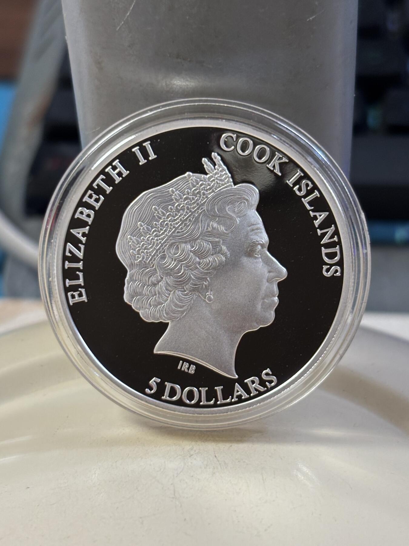 第185期拍卖 库克2013年动物幼崽系列1狮子1盎司精制纪念银币，999银，发行1000枚【银价448】