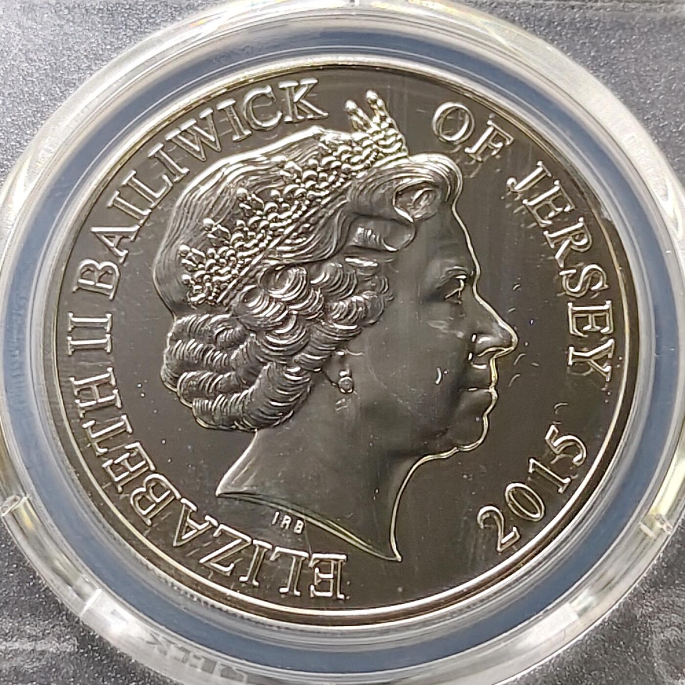 【全场包邮】纯粹捡漏拍487场（免费代拍第24场） 【收藏级·冠军分】泽西2015年5镑温斯顿·丘吉尔逝世50周年克朗型纪念币-PCGS MS67