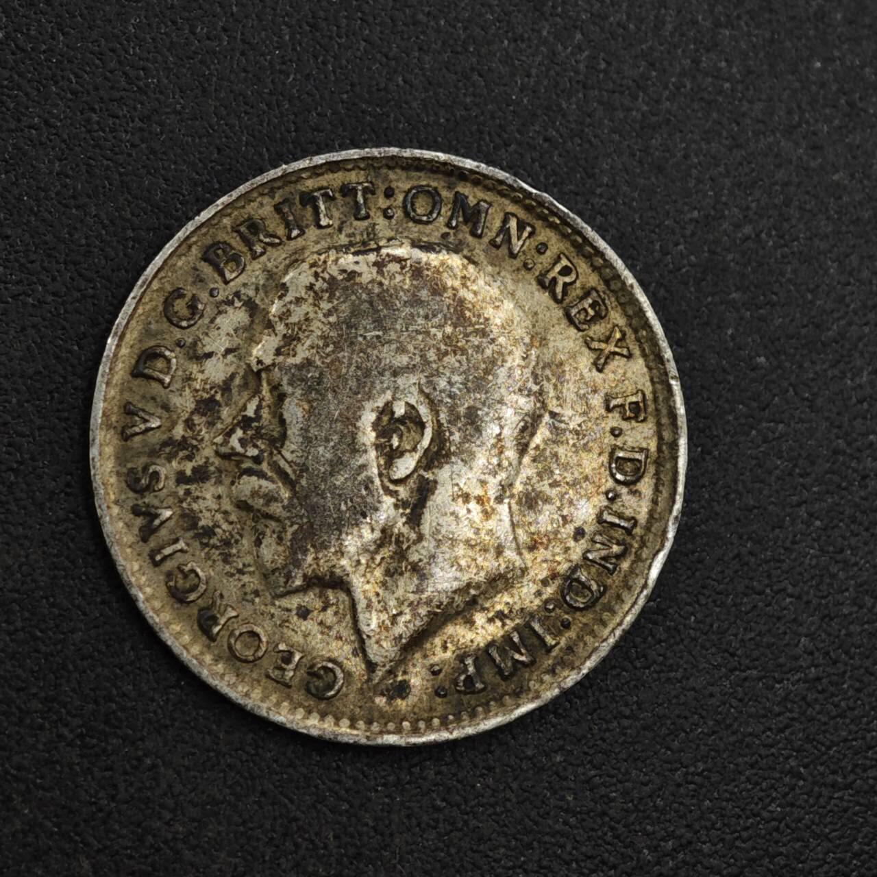 【淘币小摊】实时拍第八百二十六拍   散币场   满百包邮可预留二周 每周一统一发货   英国1920年乔治五世3便士银币